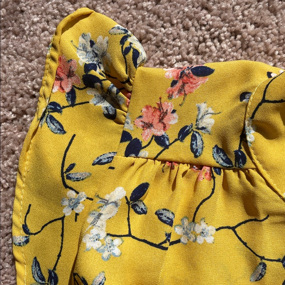 Floral Yellow blouse. AβGACI - Picture 6 of 7